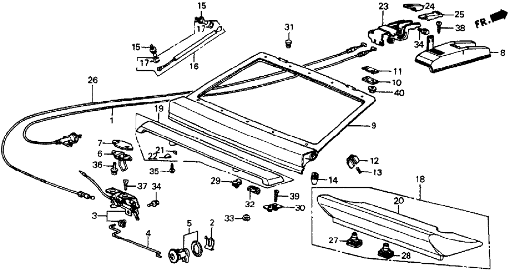 Honda 85525-SB2-660 Cable, Tailgate Opener