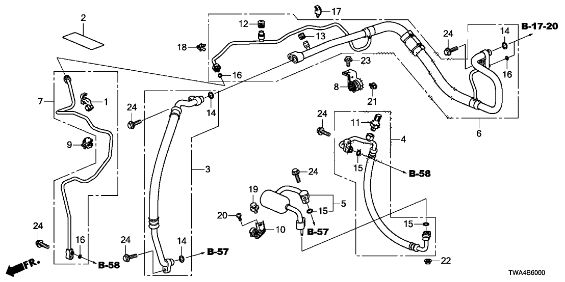 Honda 19119-6A0-A01 Clamp, Overflow Tube (B)