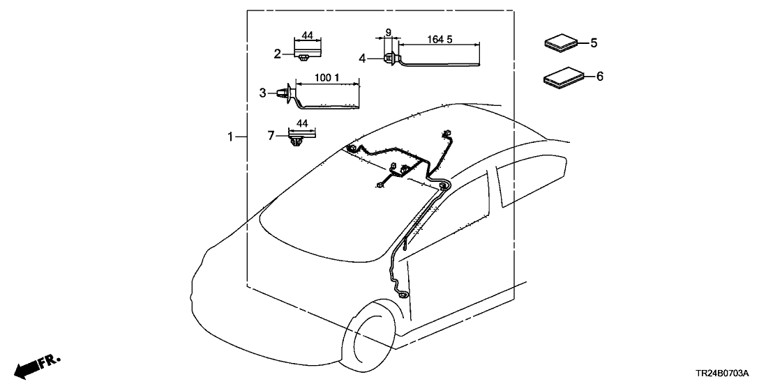 Honda 32155-TR3-A20 Wire, Interior