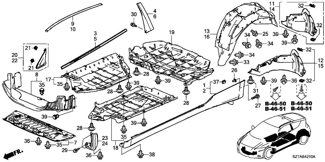 Honda 71800-SZT-G01ZT Garnish Assy., R. Side Sill *Pb85P* (PREMIUM GOLD PURPLE PEARL)