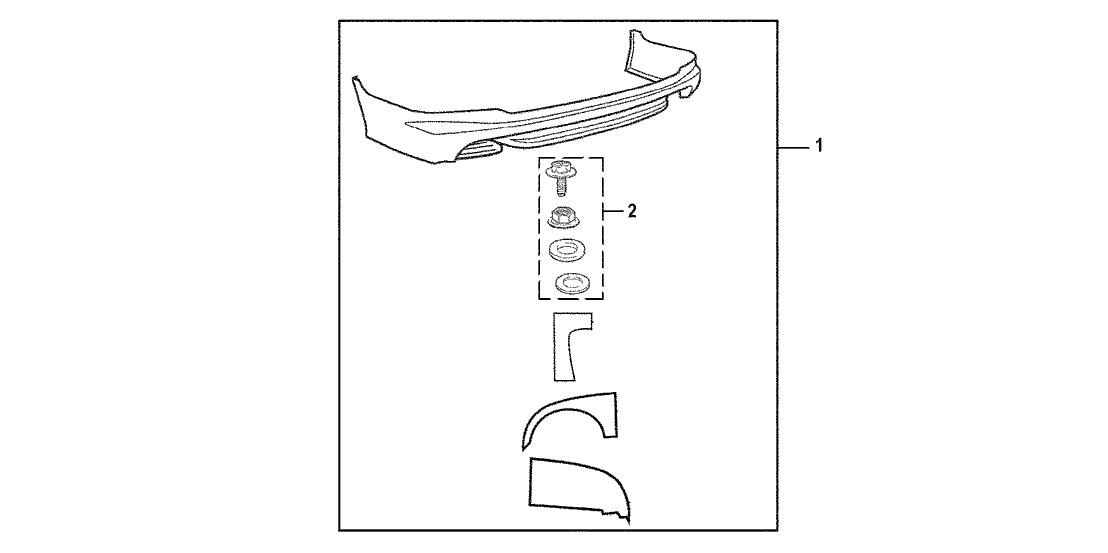 Honda 71510-XLW-A00ZK Lower Spoiler, Rear (Crystal Black Pearl)