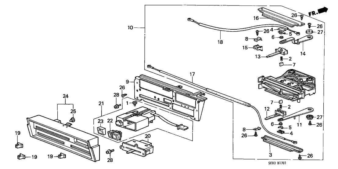 Honda 79514-SE0-000 Slide Lever, Temp Control