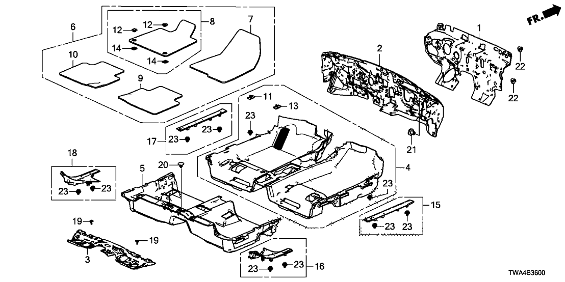 Honda 83302-TWA-A11ZA Carpet, RR. *NH900L*