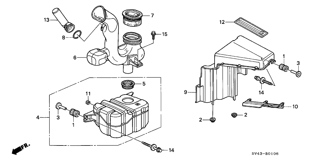 Honda 17242-P0G-A00 Tube, Air Inlet