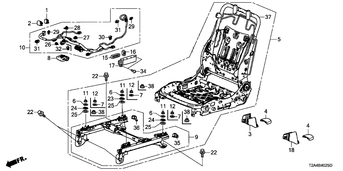 Honda 81126-T2G-L41 Frame, R. FR. Seat