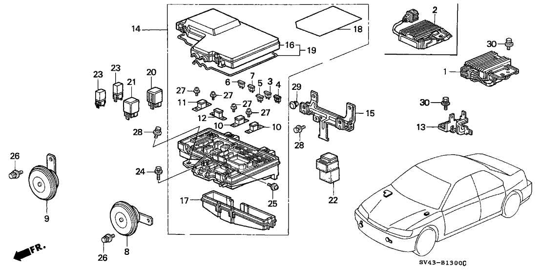 Honda 38250-SV4-A12 Box Assembly, Relay