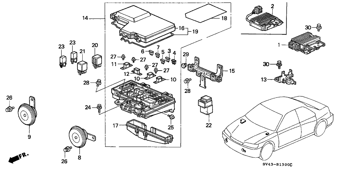 Honda 38250-SV4-A32 Box Assembly, Relay