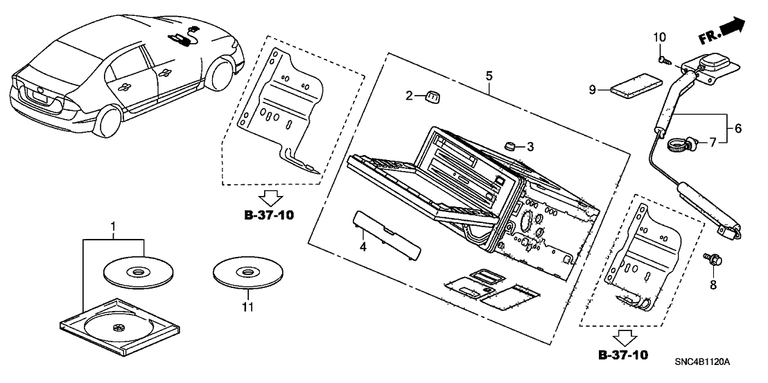 Honda 39540-SNA-A12ZARM DVD Unit Nvi*NH608L*