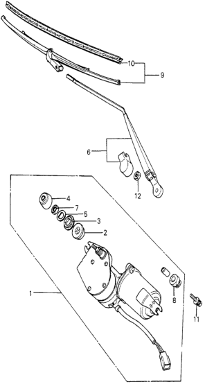 Honda 38421-671-921 Spacer, RR. Wiper Motor