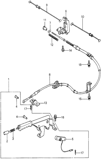 Honda 47105-671-020ZB Lever Assy., Parking Brake *NH35L* (LIGHT GRAY)