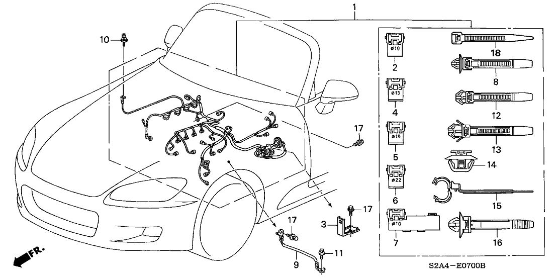 Honda 32610-S2A-900 Cable, Sub-Ground