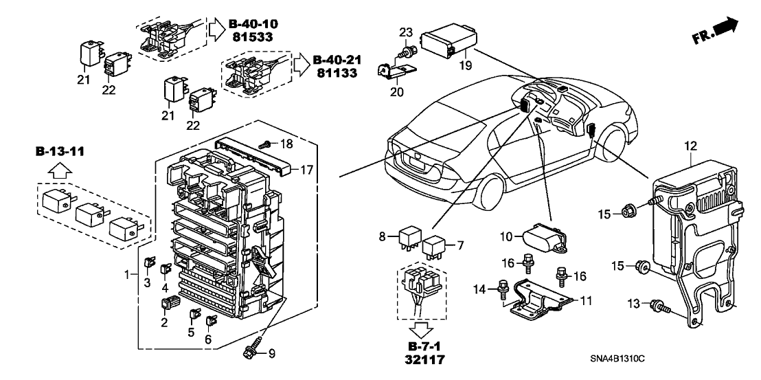 Honda 39961-SNA-003 Bracket, Yaw & G Sensor