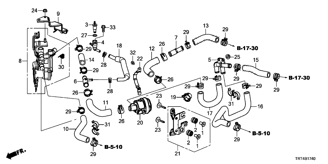 Honda 79729-TRT-003 Hose, J Water