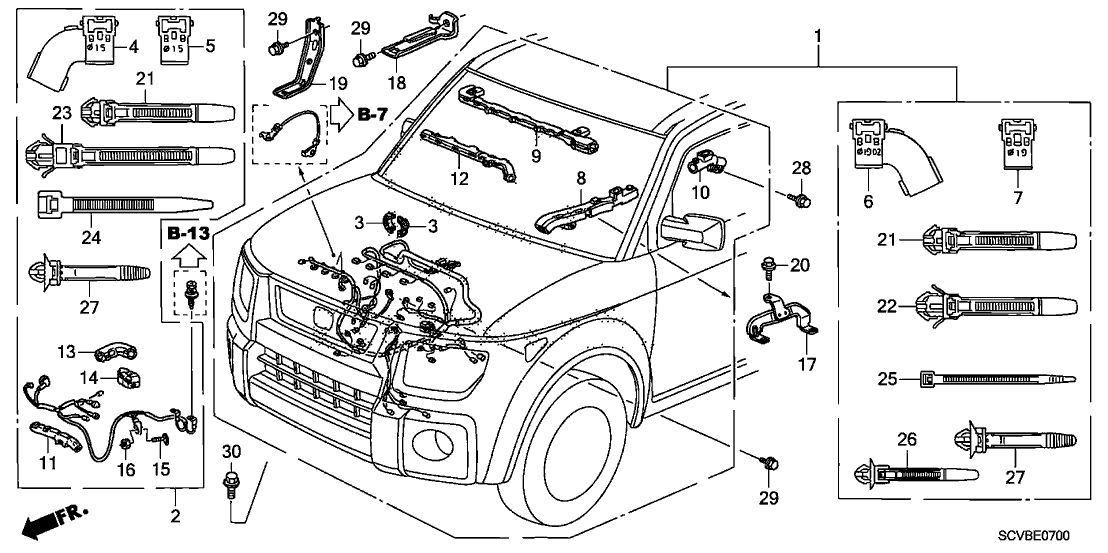 Honda 32746-PZD-A00 Stay F, Engine Harness