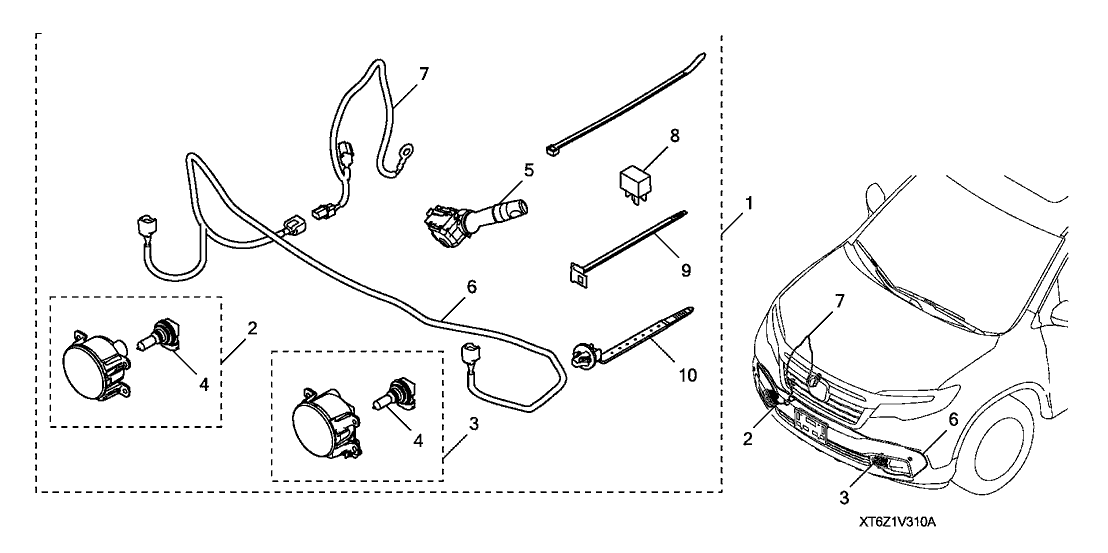 Honda 08V31-TG7-10031 Harness, Fog Ground