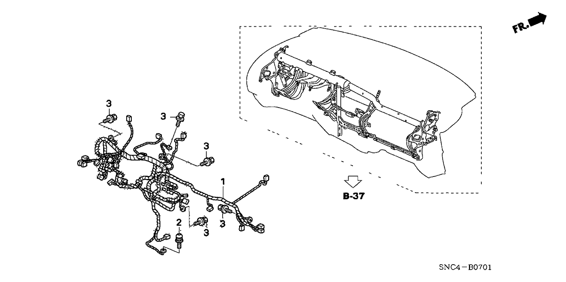 Honda 32117-SNC-A00 Wire Harness, Instrument