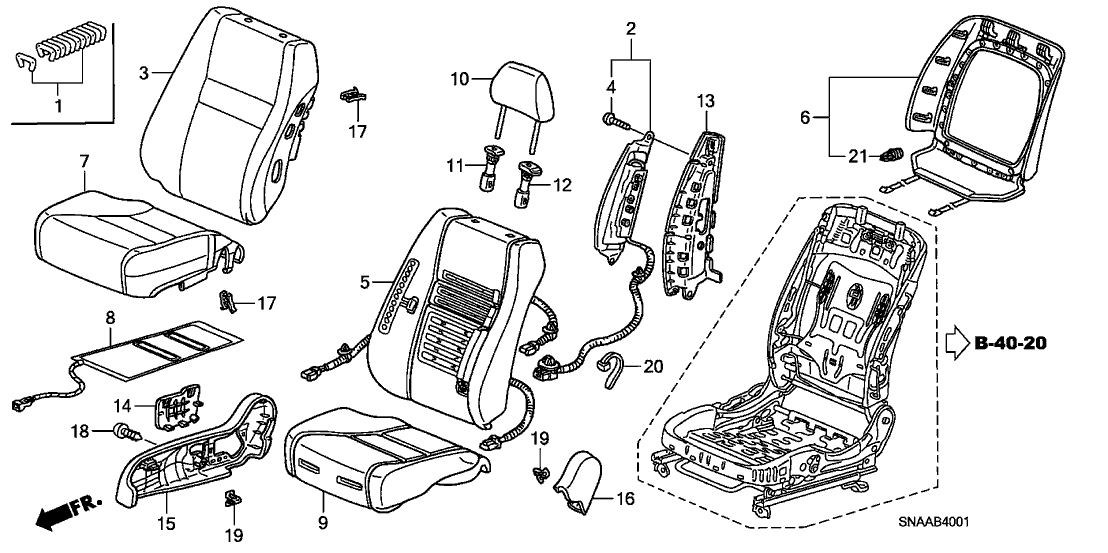 Honda 81128-SNB-J12ZC Cover, R. FR. Seat-Back *NH598L* (ATLAS GRAY)