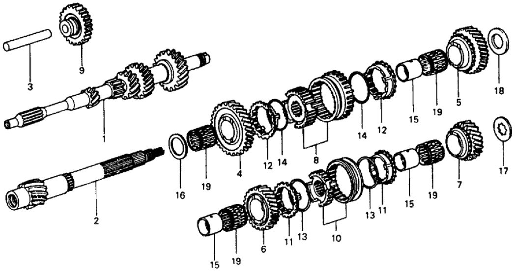 Honda 23421-634-010 Gear, Countershaft Low