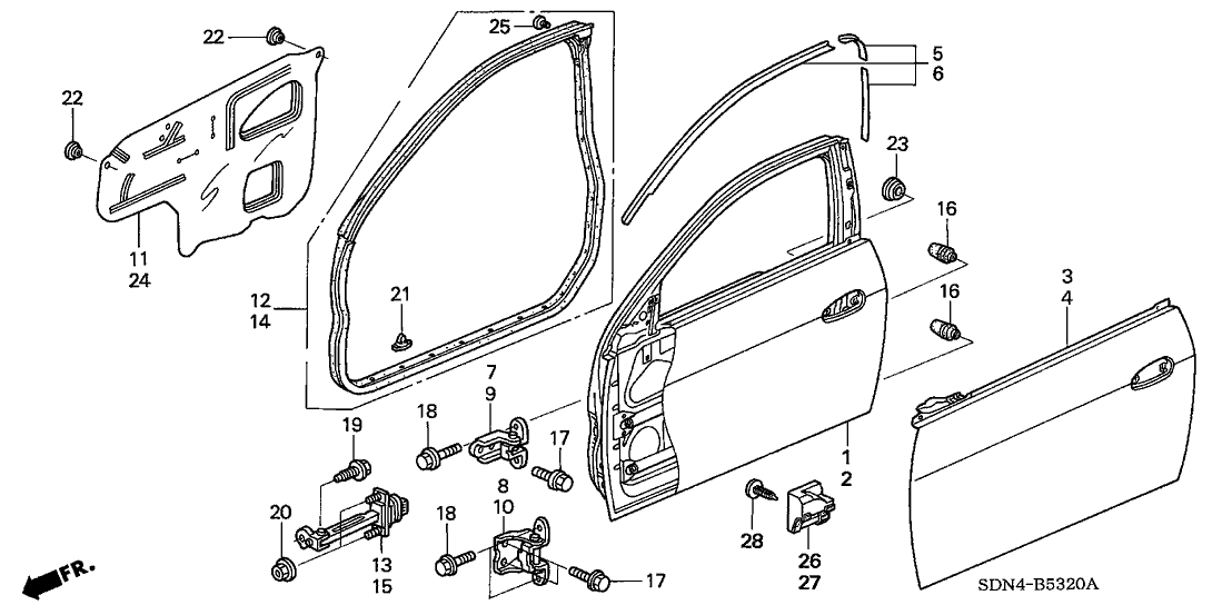 Honda 72174-SDN-A00 Pad, L. FR. Door (Lower)