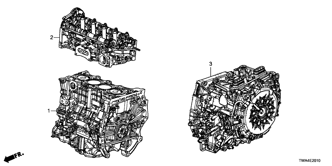 Honda 20041-6D3-A01 Transmission Assembly, Bare