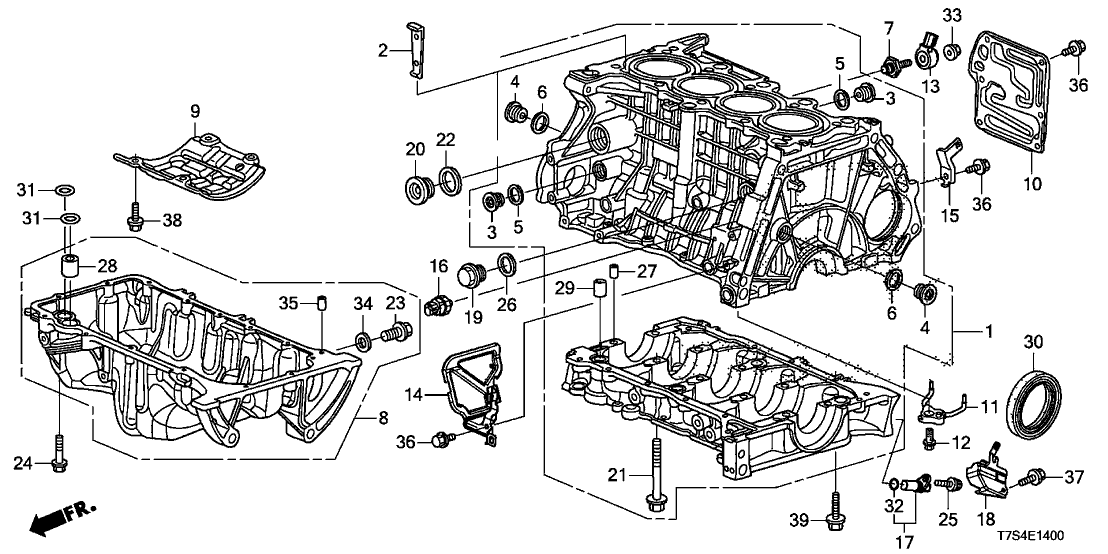 Honda 11000-R1B-810 Block Assy., Cylinder (DOT)