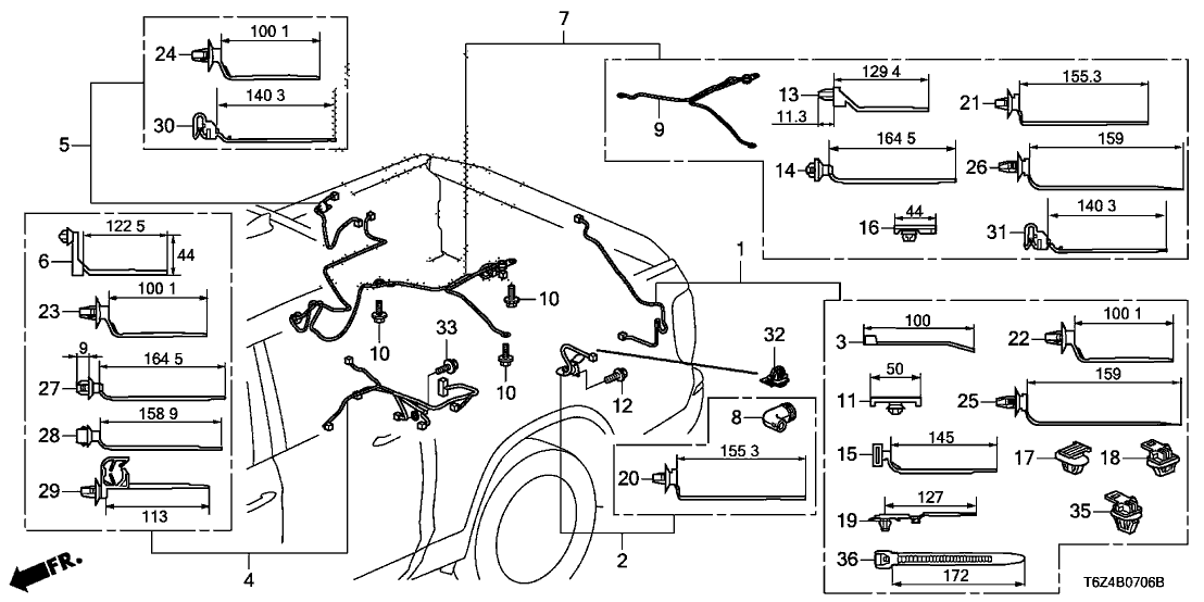 Honda 32109-T6Z-A02 WIRE HARN, TAILGATE