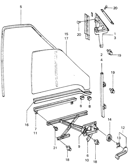 Honda 75361-SA1-660 Glass, L. FR. Door