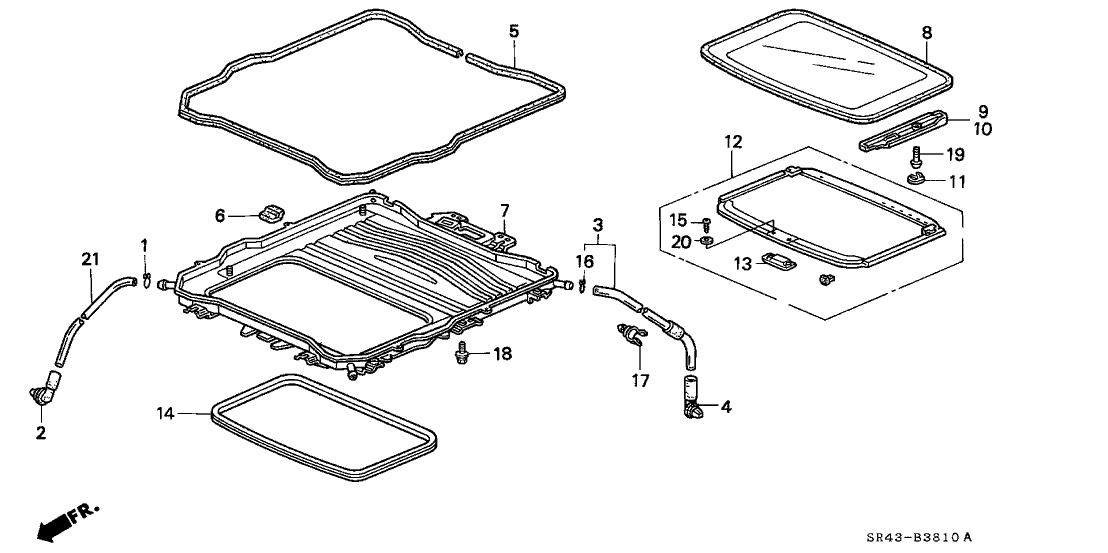 Honda 70100-SR4-003 Frame, Sunroof