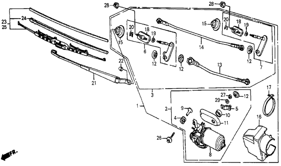 Honda 38402-SB6-671 Link, FR. Wiper