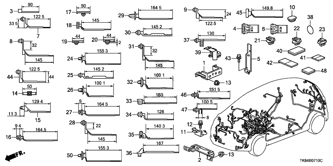 Honda 32102-TK6-000 Bracket, Harness Clamp