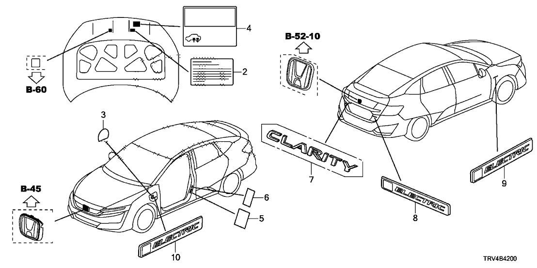 Honda 42762-TRV-A00 Placard Spec, Usa