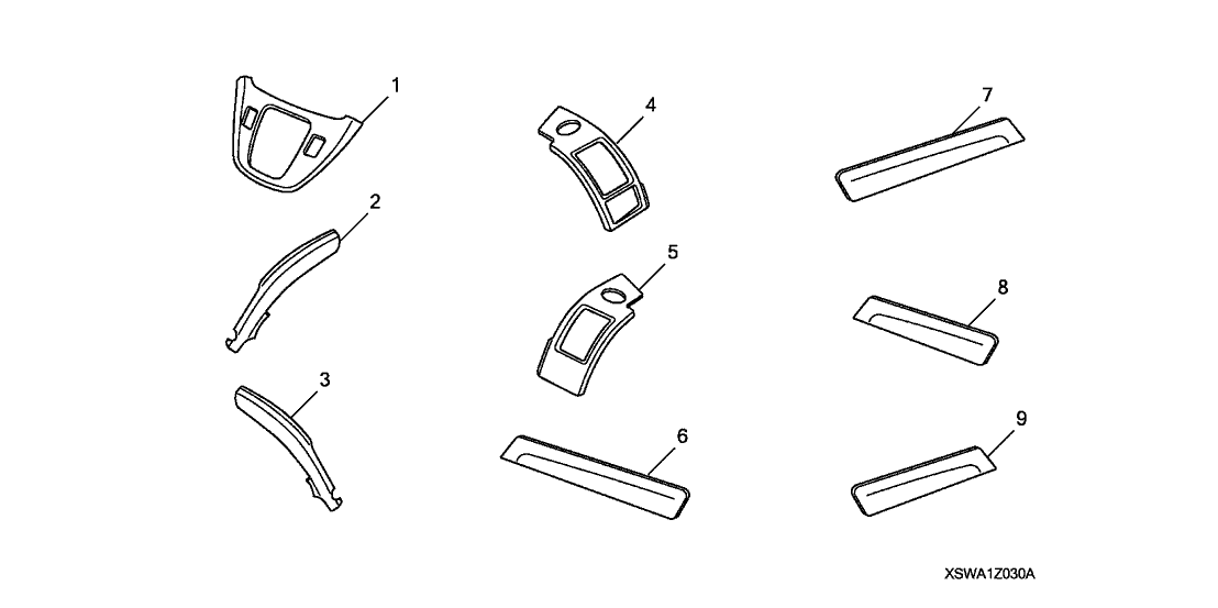 Honda 08Z03-SWA-90002 Panel, Escutcheon (AT)(Wood Grain)