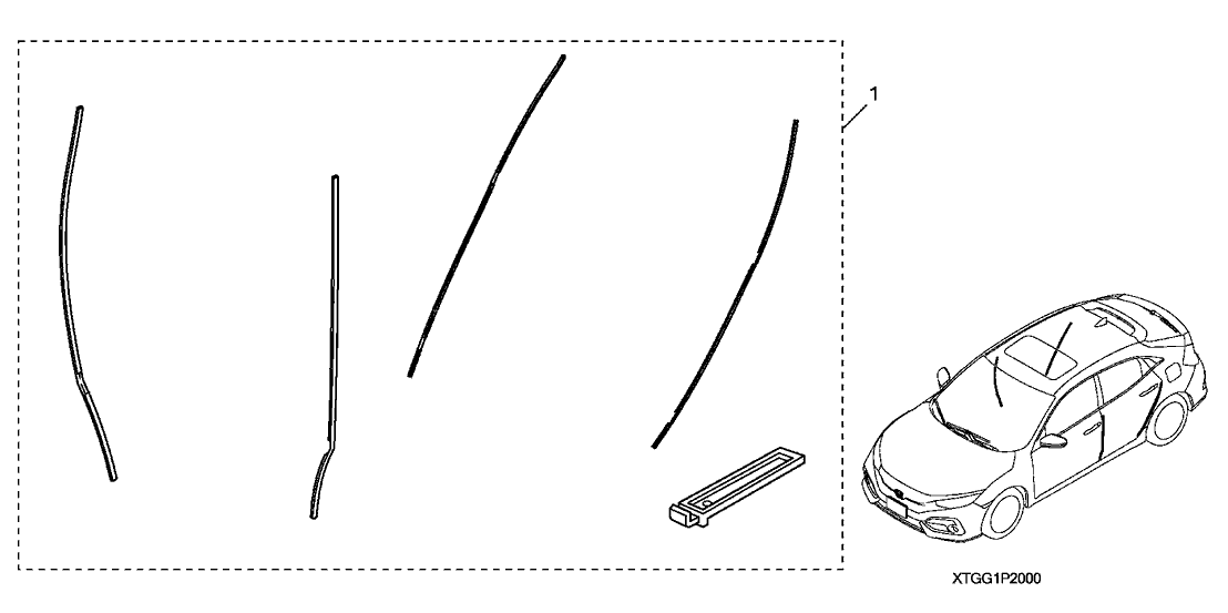 Honda 08P20-TGG-1P0 Guard, Door Edge *R539P* (MOLTEN LAVA PEARL)