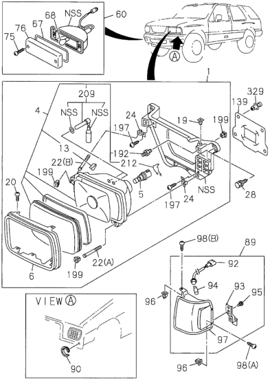 Honda 8-94314-625-3 Lamp Assembly, Passenger Side Headlight