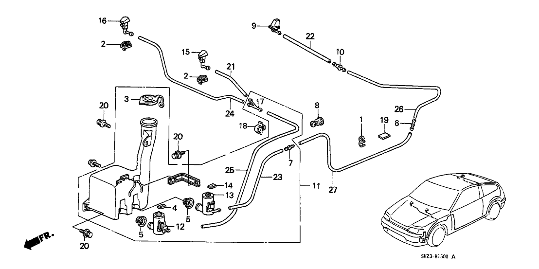 Honda 76801-SH3-J31 Washer, Windshield (FR/RR) (Mitsuba)