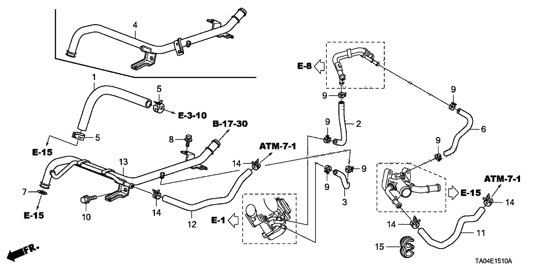 Honda 19422-R40-A61 Hose, Warmer Outlet (ATf)