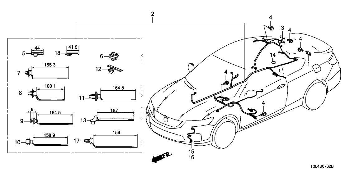 Honda 32140-T3M-A01 Wire Harness, R. Side