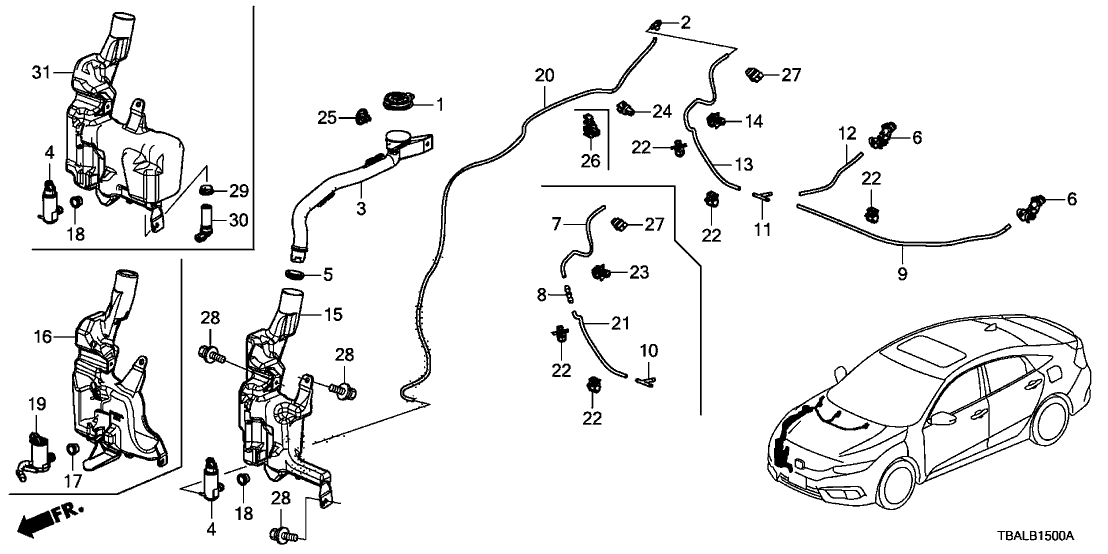 Honda 76872-TF0-G01 Tube (360MM)