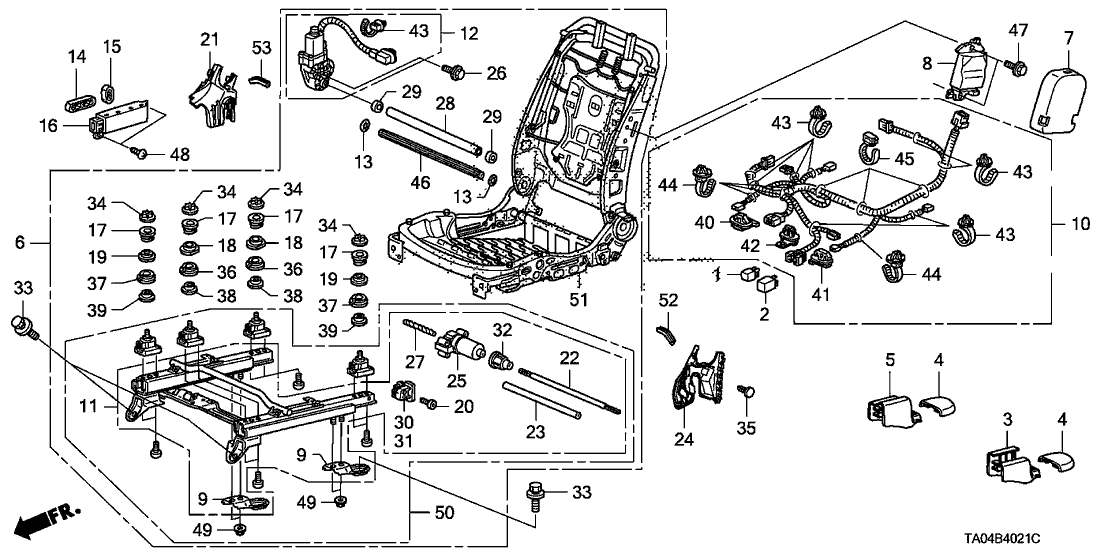 Honda 81210-TA5-A71 Slide, R. FR. Seat