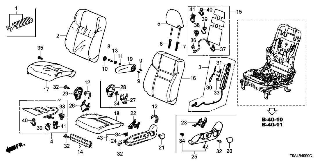 Honda 81537-T0K-X01 Pad, L. FR. Seat Cushion