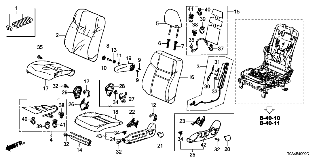 Honda 81527-T0K-X01 Pad, L. FR. Seat-Back