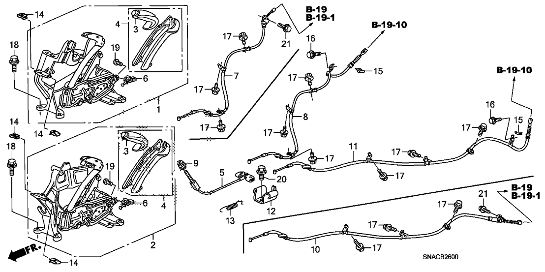 Honda 47105-SNA-A82ZC Lever Assy., Parking Brake *NH167L* (GRAPHITE BLACK)