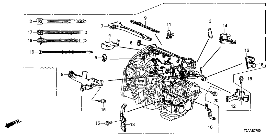 Honda 32110-5A2-A76 Wire Harness, Engine