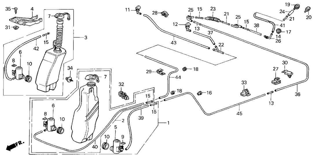 Honda 90653-SB3-003 Clip, Washer Tube