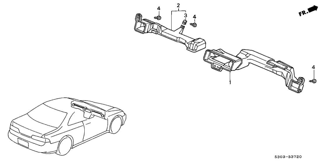 Honda 77430-S30-A01 Duct, Driver Air Conditioner