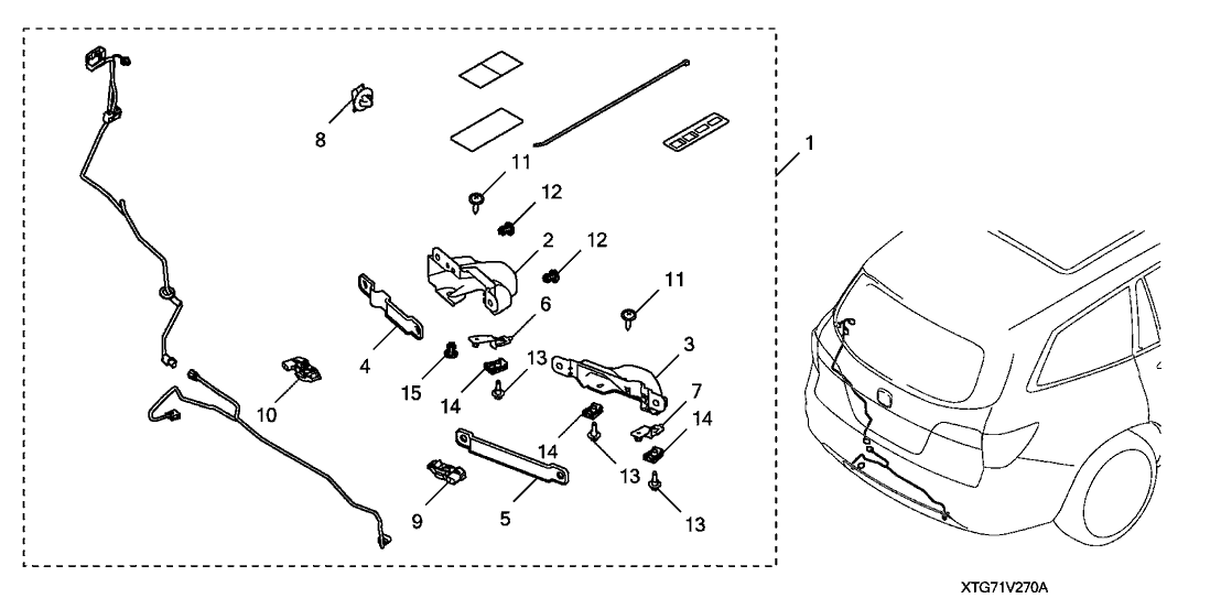 Honda 08V27-TG7-1000A6 BRACKET, L. WELCOME LIGHT (TAILGATE)