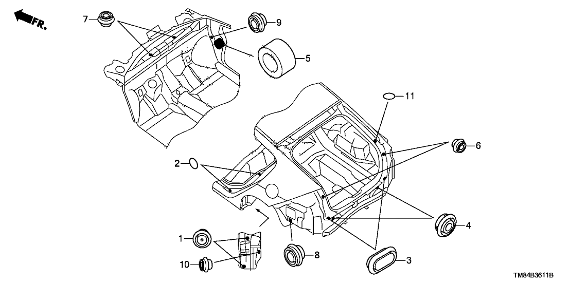 Honda 91616-TM8-A00 Block, FR. Pillar (Lower) (Inner)