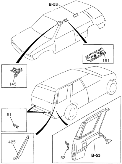 Honda 8-94455-357-3 Gusset, R. FR. Pillar (Upper)