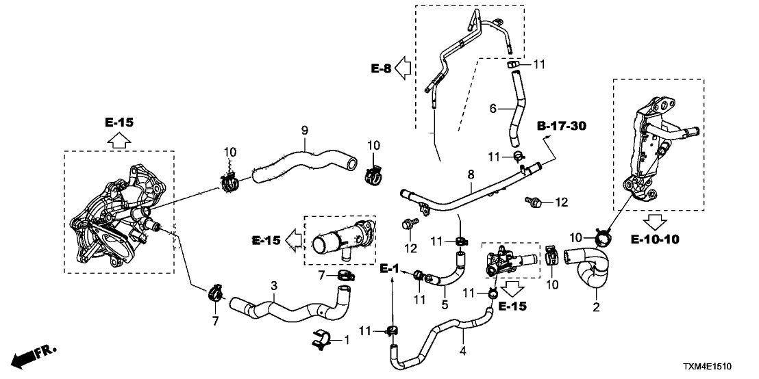 Honda 19431-6L2-A00 HOSE, EGR COOLER IN