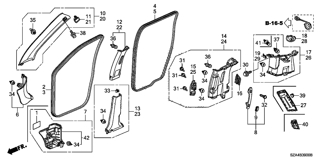 Honda 83161-SZA-A02ZA Lining Assy., L. Cowl Side *B167L* (BALTIC BLUE)